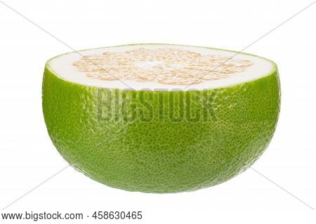 Citrus Sweetie Or Pomelit, Oroblanco Isolated On White Background Close-up. Field With Clipping Path