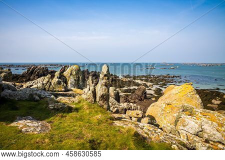Chausey Island Coast And Cliffs Landscape In Brittany, France