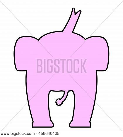 Pink Elephant As Per A Drunken Vision Isolated On A White Background