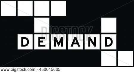 Alphabet Letter In Word Demand On Crossword Puzzle Background