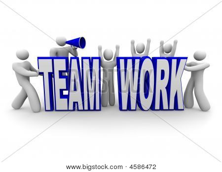 Team di persone Build parola Teamwork