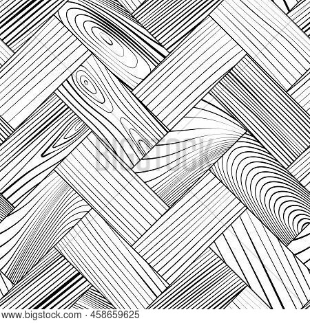 Wooden Parquet, Seamless Herringbone Pattern. White Hardwood Zigzag Laminate Floor. Wood Grain Textu