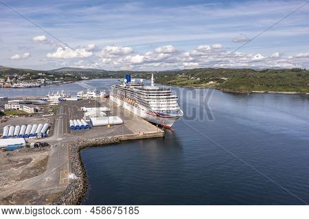 Killybegs, Ireland - July 22 2022: Ms Arcadia Is A Cruise Ship In The P And O Cruises Fleet Visiting
