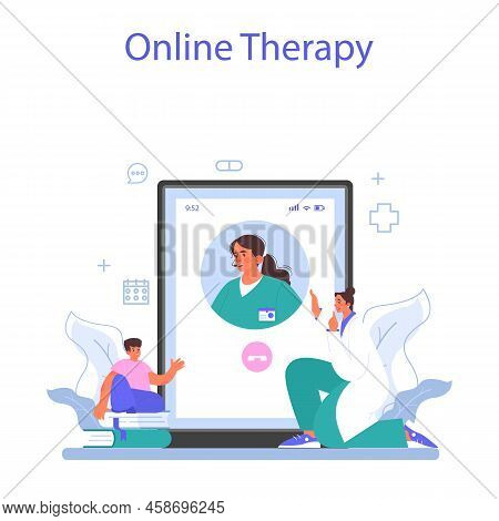 Speech Therapist Online Service Or Platform. Doctor Diagnozing