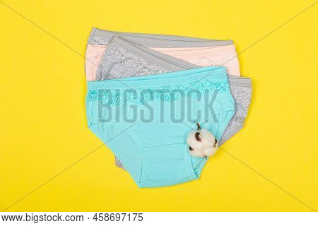 Clothing For Children In The Form Of Panties. Clothes For Children From Soft Fabric. Panties For Gir