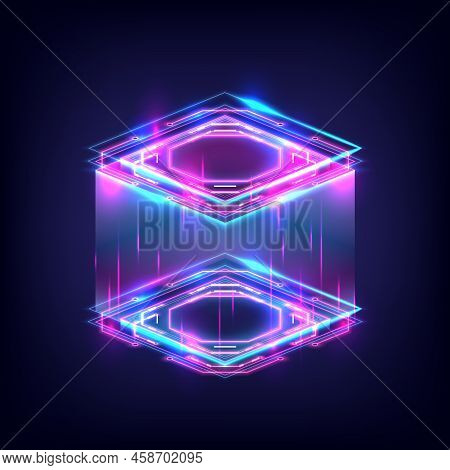 Hud Energy Box. Smart Code. Big Data. Digital Chip. Glow 3d Cubes. Cpu Core. Abstract Technology. Fu