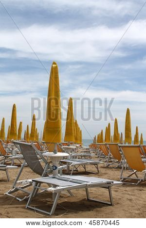 Deck Chairs On The Beach