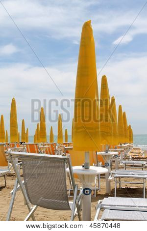 Deck Chairs On The Beach