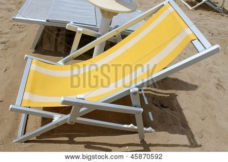 Deck Chairs On The Beach