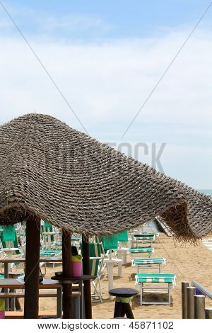 Beach Umbrella On Sea