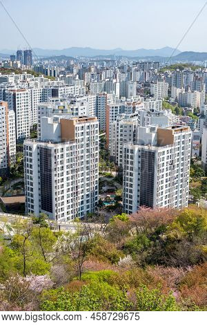 Panoramic Cityscape Of Seoul, Capital Of South Korea
