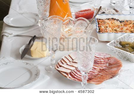 festlich Tabelle Anordnung Salat, Hauptgericht, Kaviar