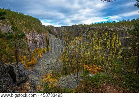 Jutulhogget Canyon In Norway. Jutulhogget Is A Canyon In The Municipalities Of Alvdal And Rendalen I
