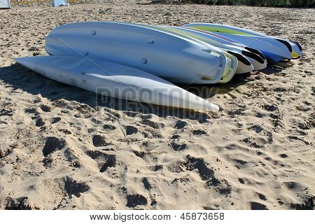 Canoes On The Beach
