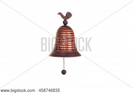 Handmade Ceramic Bell,decoration       Isolated On White ,
