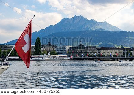 Famous Lake Lucerne Called Vierwaldstatter See - Lucerne, Switzerland Europe - July 14, 2022