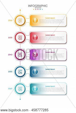 Presentation Business Abstract Background Infographic Template Colorful With 5 Step