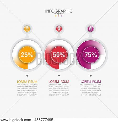 Presentation Business Abstract Background Infographic Template Circle Colorful With 3 Step