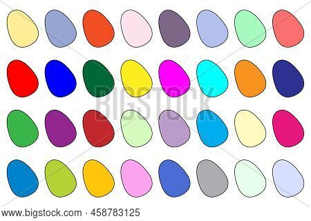 A Colorful Easter Egg Background Of Eggs Isolated Over White