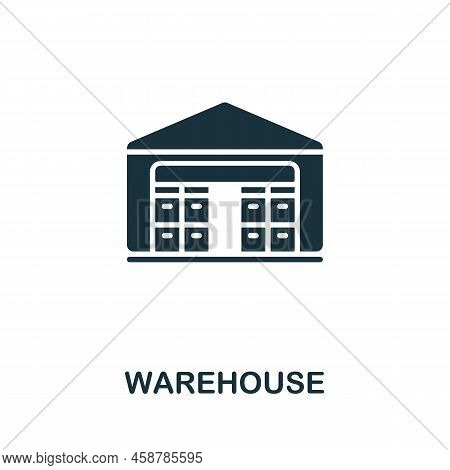 Warehouse Icon. Monochrome Simple Line Shipping Icon For Templates, Web Design And Infographics