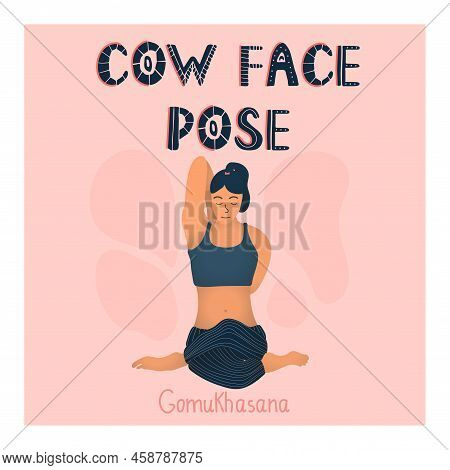 Flexible Sport Girl Do Cowface Yoga Pose.