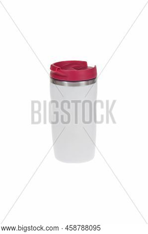 Thermal Insulated Travel Mug On A White Background