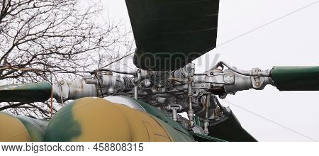 Kiev, Ukraine December 10, 2020: Military Helicopter Mi-24v In The Museum Of Military Equipment For 