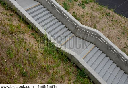Architecture, Banister, Bannister, Bar, Beneath, Bent, Brown, Building, Chrome, Concrete, Constructi