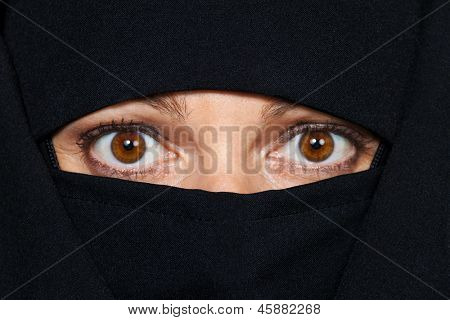 symbolfoto อิสลาม burqa มุสลิมด้วยเห็นด้วย