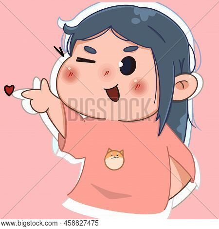 Unny Beautiful Girl Quarrels And Happygirl Anime Illustration