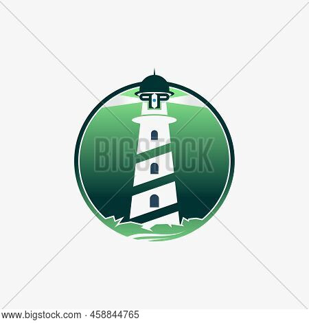 Simple And Unique Light House With Stone, Wave And Letter Pp Font Image Graphic Icon Logo Design Abs