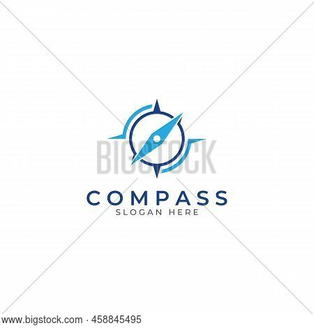 Compass Logo, Directional Guide Or Pandom. Compass Logo Icon Vector Illustration Template.
