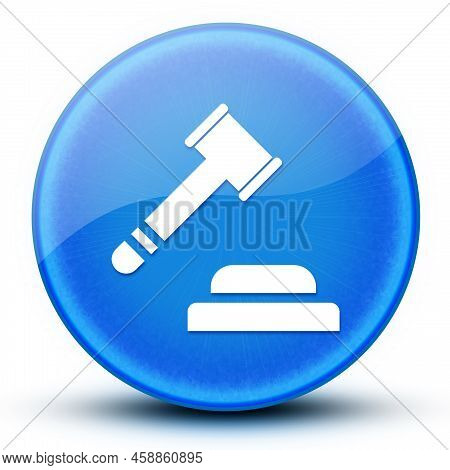 Auction Eyeball Glossy Blue Round Button Abstract Illustration