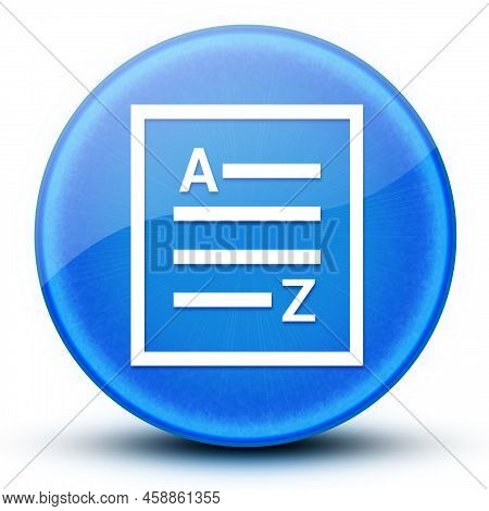 A-z(list Page Icon) Eyeball Glossy Elegant Blue Round Button Abstract Illustration