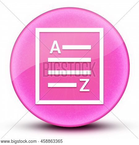 A-z(list Page Icon) Eyeball Glossy Elegant Pink Round Button Abstract Illustration