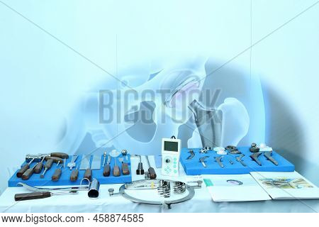 Exhibition Of Orthopedic Instruments. A Unique And Sophisticated Instrument For Performing Surgical