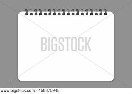 Spiral Bound Notebook Mockup, Horizontal Blank Sketchbook, Template Or Mock Up For Your Sketch, Simp