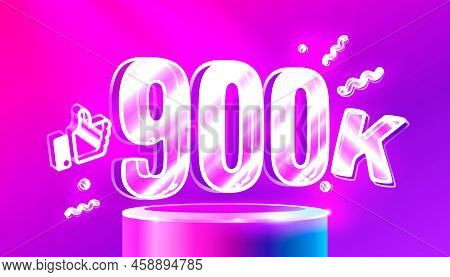 Thank You 900k Followers, Peoples Online Social Group, Happy Banner Celebrate, Vector