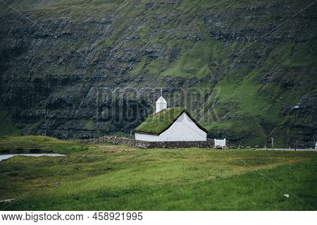 Saksunar Kirkja In Saksun, The Faroe Islands