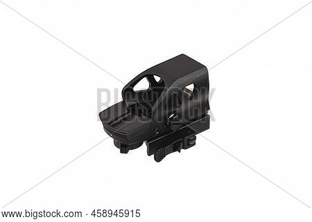 Modern Optical Collimator Sight. Aiming Device For Shooting At Short Distances. Isolate On A White B