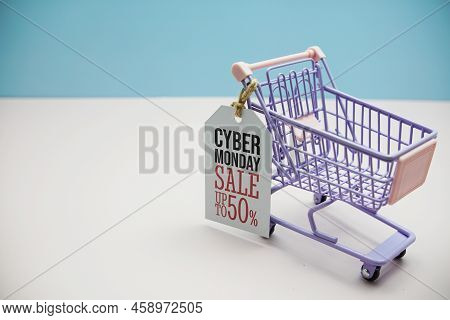 Cyber Monday Salegreat Discount 30% Offcyber Monday Sale 50%  Text Message On Price Tax With Shoppin