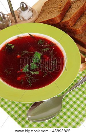 Vynikající boršč v tabulce detail