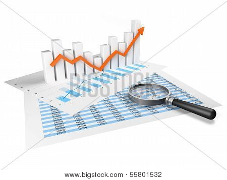 Business Graph With Orange Arrow