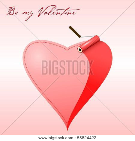 Valentine card : Vector painted heart