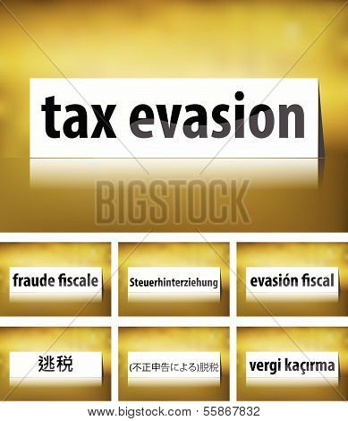 Tax Evasion Concept on white background