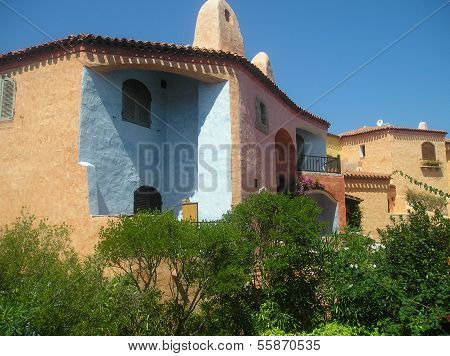 Porto cervo - August 2013: typical house in Porto Cervo