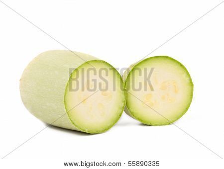 Splitted fresh marrow sqwash.