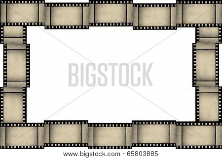 Abstract grunge film strip frame on white background