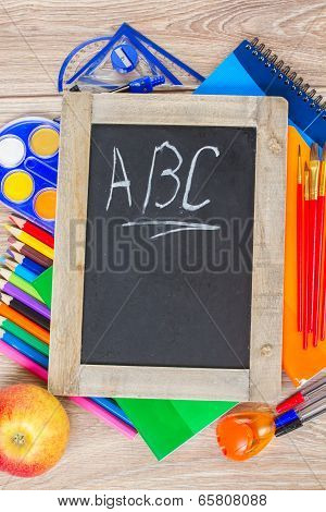 black board with ABC