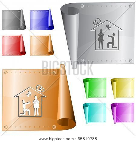 Home affiance. Raster metal surface.